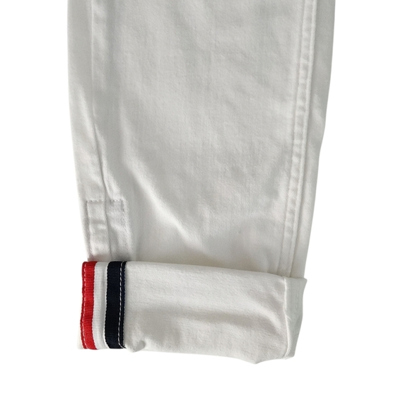OUI Newport Slim White Jeans with Stripe Cuffs size 6 - Picture 4 of 16